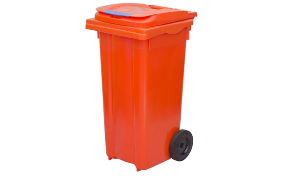 120 LT Plastik Çöp Konteyneri Turuncu