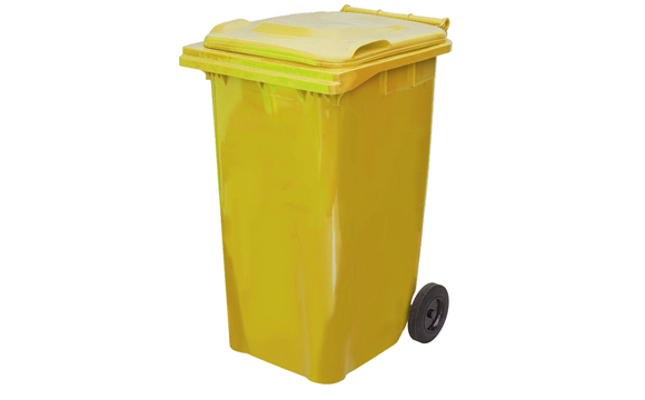 240 LT Plastik Çöp Konteyneri Sarı