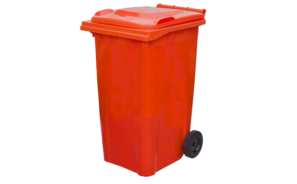 240 LT Plastik Çöp Konteyneri Turuncu